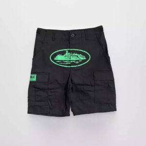 Corteiz classic cargo triple black logo short